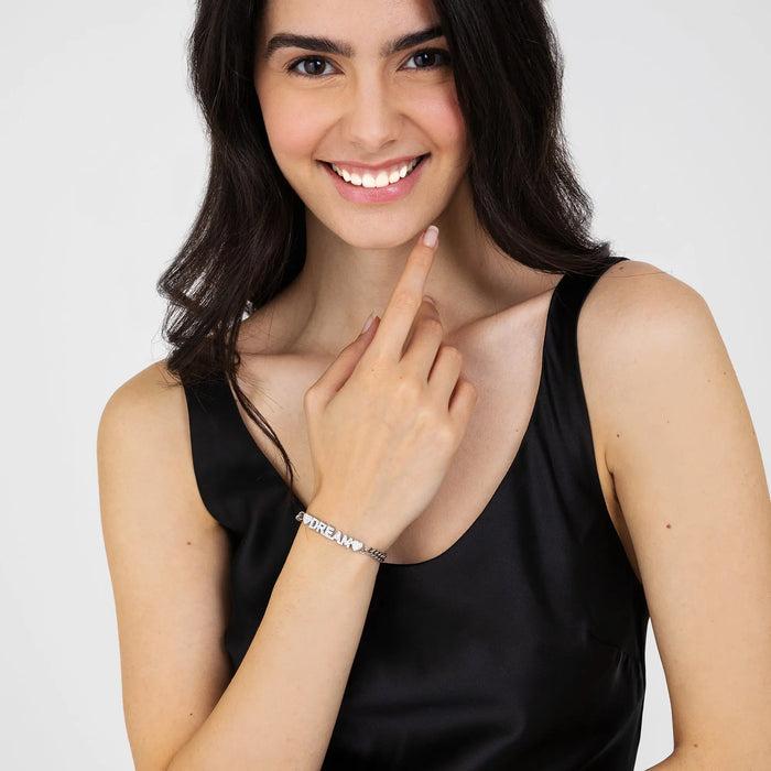 BRACCIALE DONNA IN ACCIAIO DREAM CON CRISTALLI BIANCHI