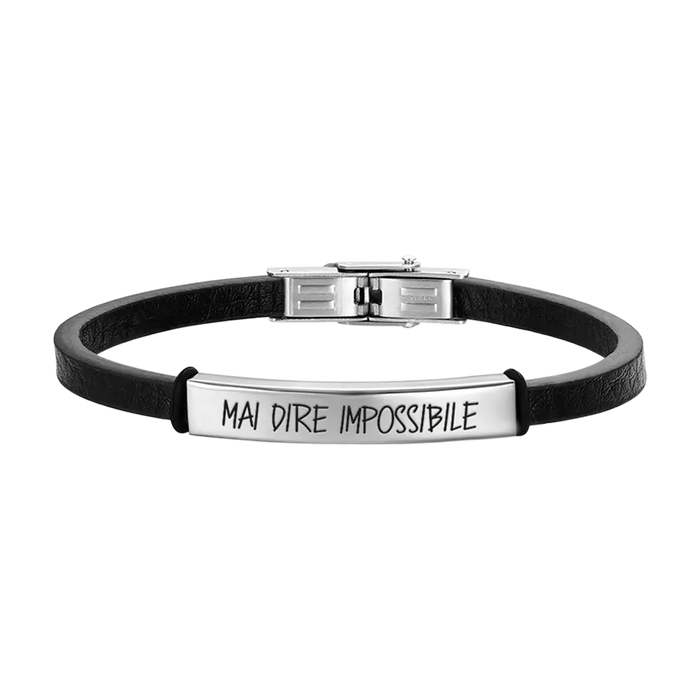 BRACCIALE UOMO IN ACCIAIO MAI DIRE IMPOSSIBILE