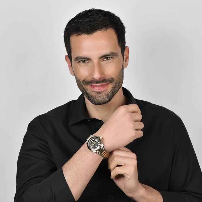 OROLOGIO UOMO CON CASSA IN ACCIAIO GHIERA NERA