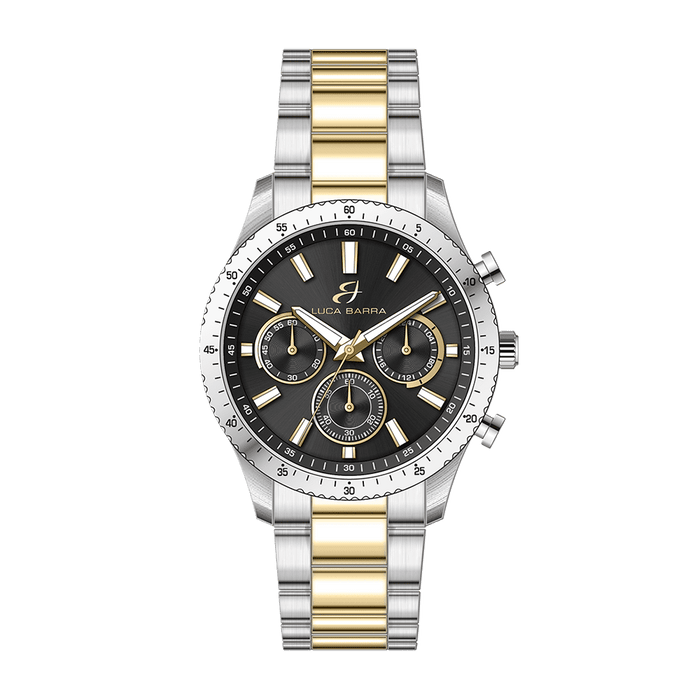 MEN'S STEEL WATCH WITH BLACK BEZEL