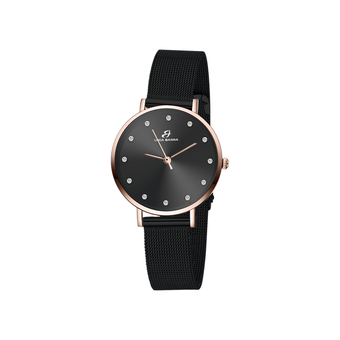 MONTRE FEMME EN ACIER ROSE AVEC BOÎTIER EN ACIER ROSE