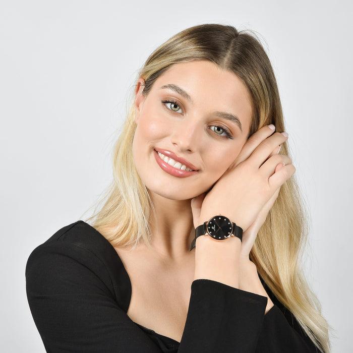 MONTRE FEMME EN ACIER ROSE AVEC BOÎTIER EN ACIER ROSE