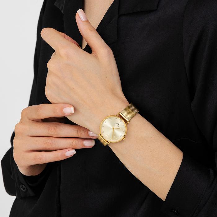 MONTRE FEMME EN ACIER ROSE AVEC BOÎTIER EN ACIER ROSE