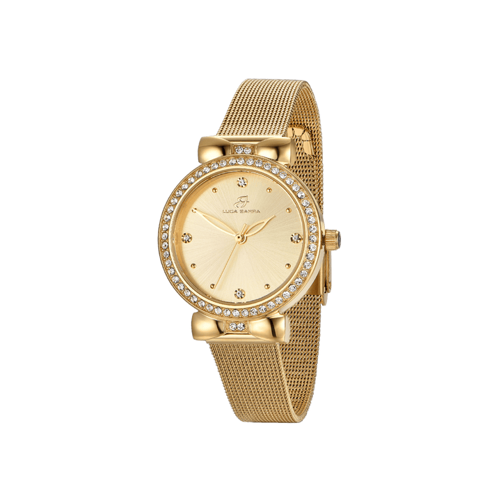 WOMEN'S WATCH WITH IP GOLD STEEL CASE IP GOLD DIAL