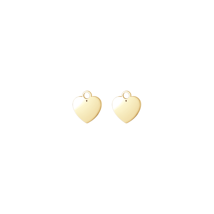 PAIRE DE CHARMES EN ACIER EN FORME DE COEUR