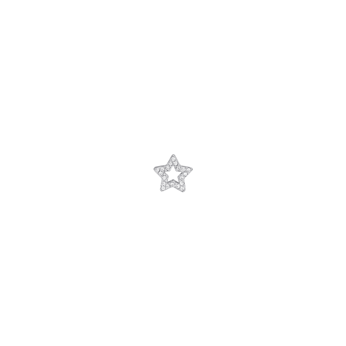 CHARM ÉTOILE EN ACIER AVEC CRISTAUX BLANCS