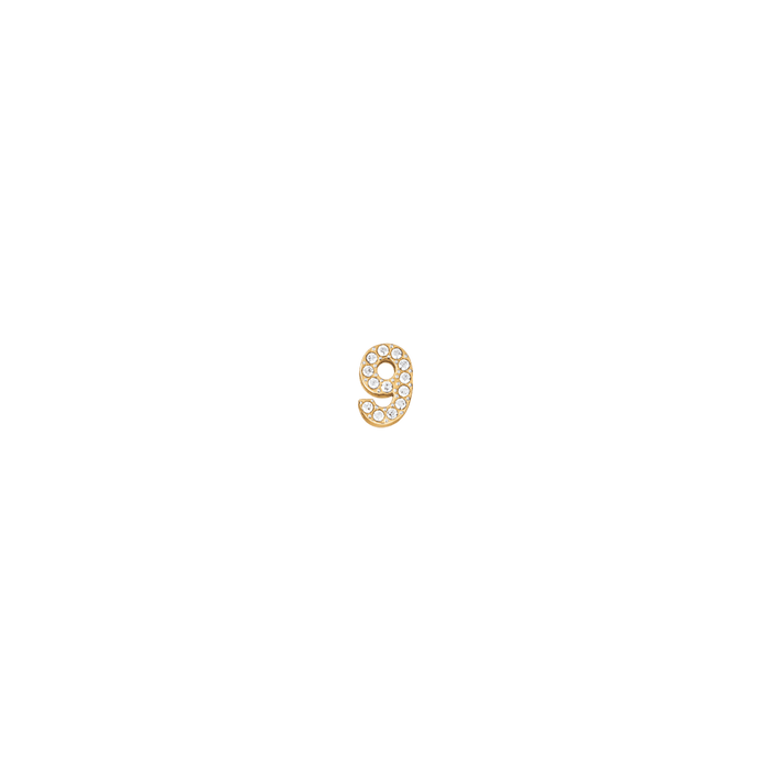 CHARM IN ACCIAIO IP GOLD NUMERO 0 CON CRISTALLIBIANCHI