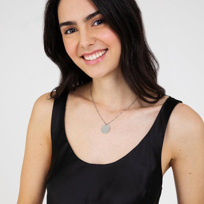 COLLIER FEMME PERSONNALISÉ EN ACIER AVEC PLAQUE