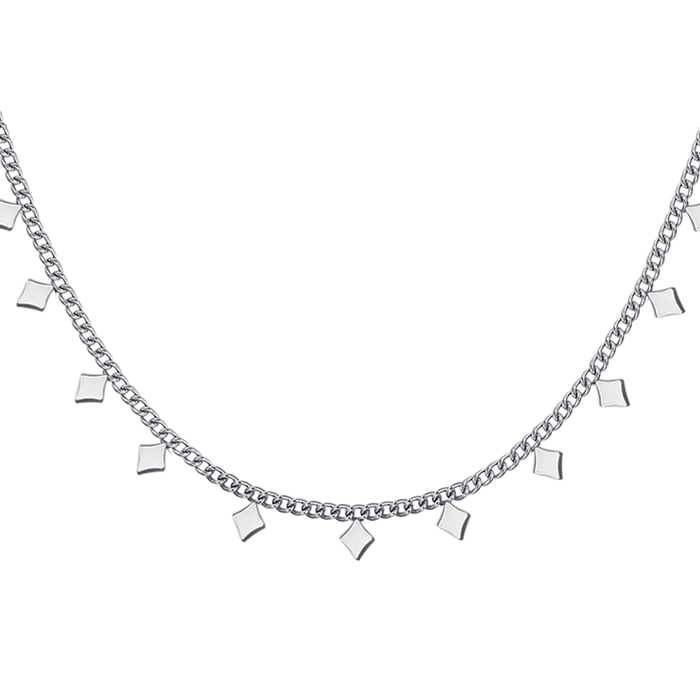 COLLIER FEMME EN ACIER AVEC LOSANGES