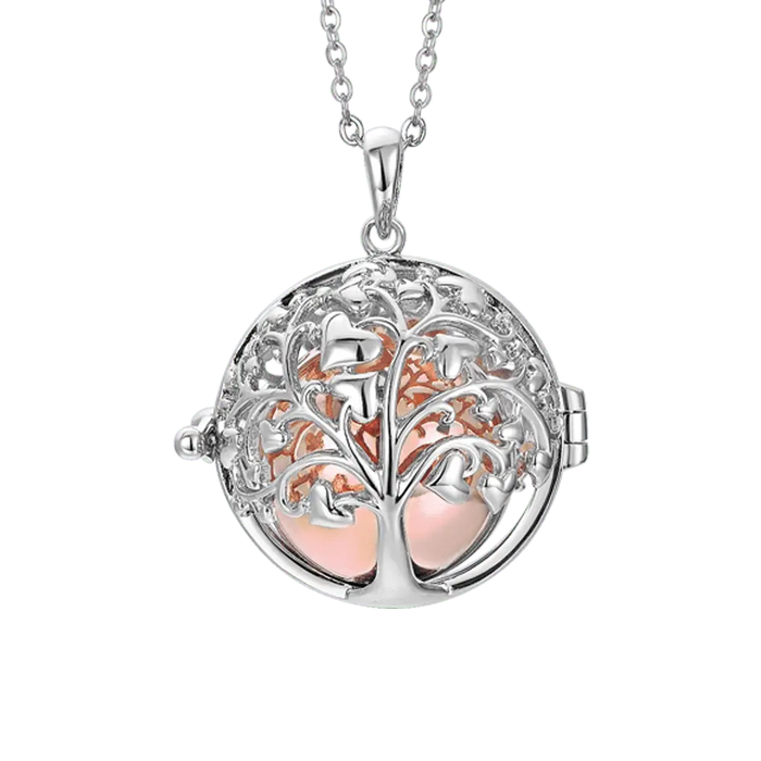COLLIER APPELANT D'ANGE AVEC ARBRE DE VIE EN ACIER