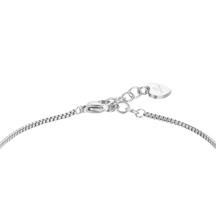 Bracelet de cheville en acier pour femme avec cristaux blancs et sphères