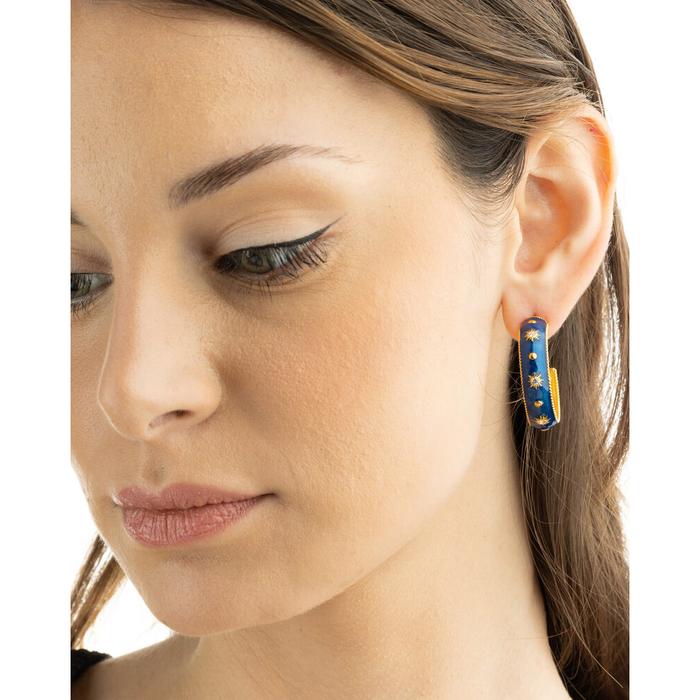 Big Blue Sun Stud Earrings