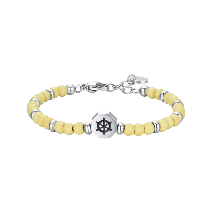 BRACELET ENFANT EN ACIER HELM AVEC PIERRES JAUNES