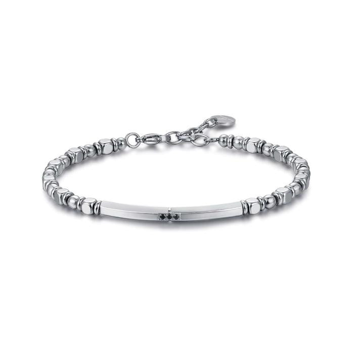 Bracciale In Acciaio Con Ematite Silver