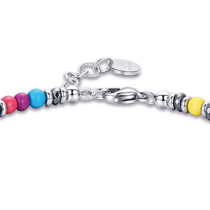 Bracciale In Acciaio Con Pietre Multicolor