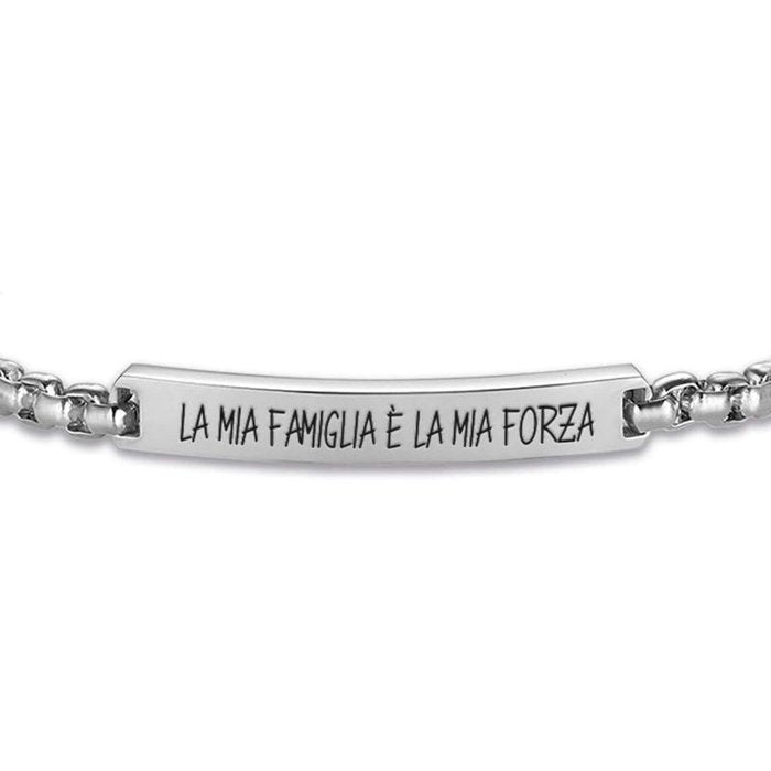 Bracciale in acciaio la mia famiglia e' la mia forza