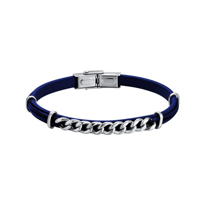 Blue faux leather bracelet