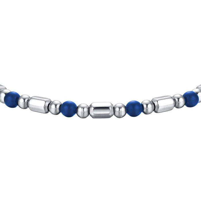 Bracelet en acier avec pierres bleues