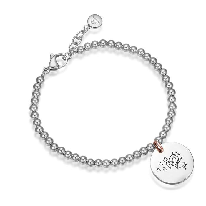 Bracelet en acier avec bébé fille