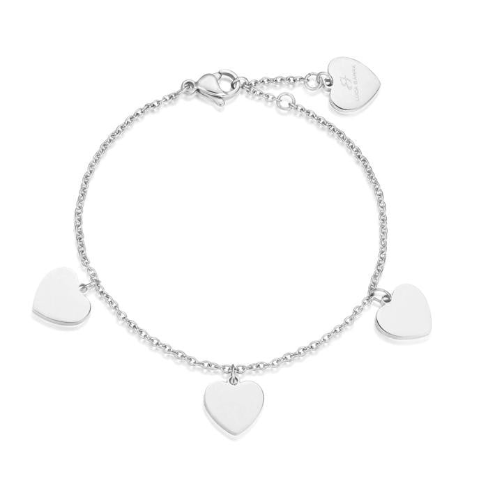 Bracciale In Acciaio Con Cuori