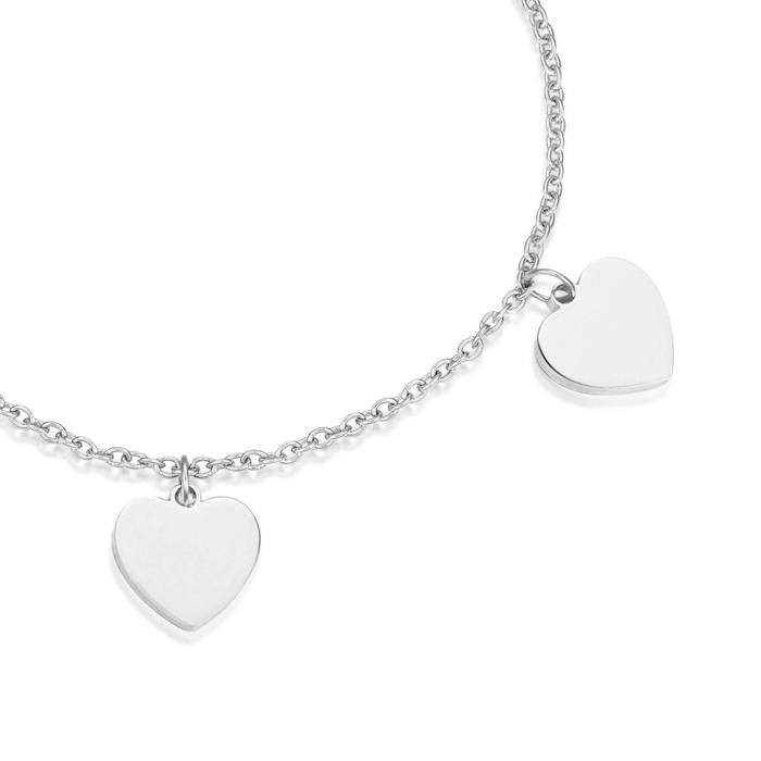 Bracciale In Acciaio Con Cuori