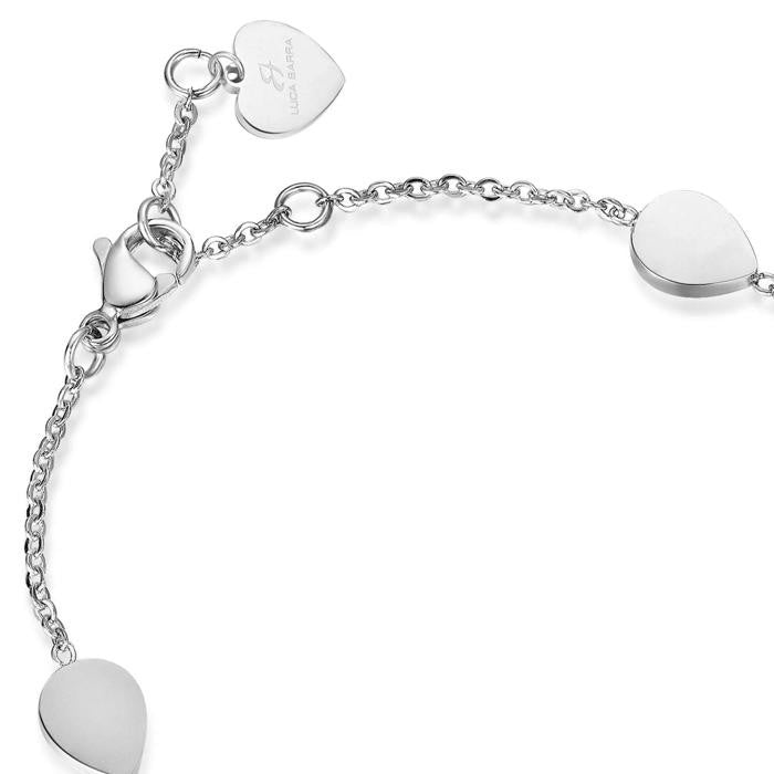 Bracciale In Acciaio Con Resina E Cristalli Bianchi