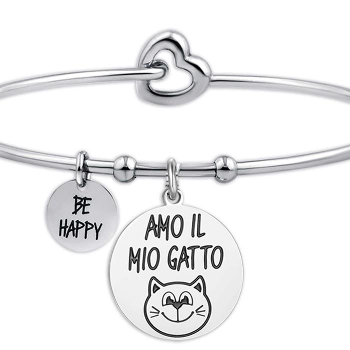 Bracciale In Acciaio Amo Il Mio Gatto