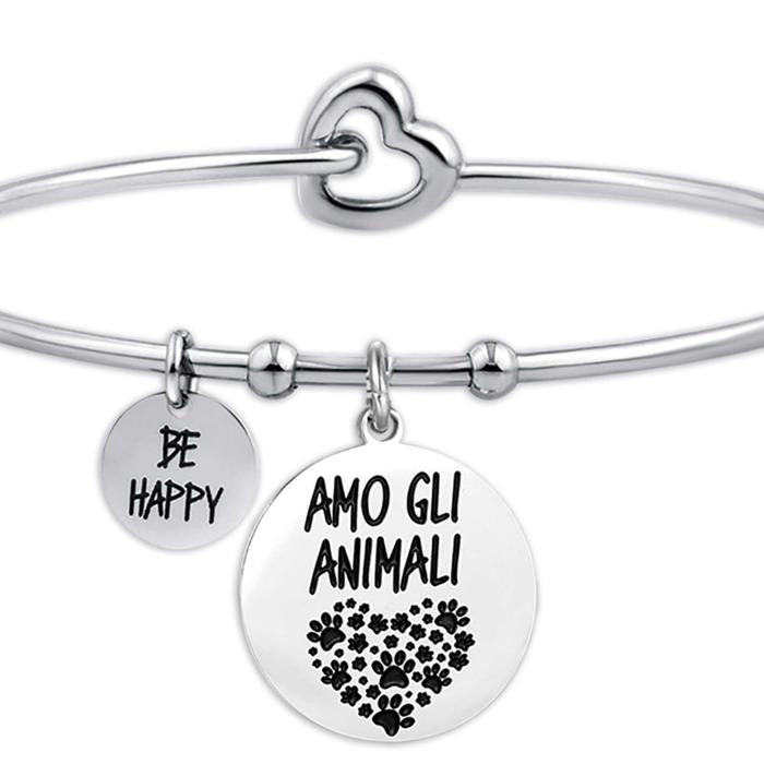 Bracciale In Acciaio Amo Gli Animali