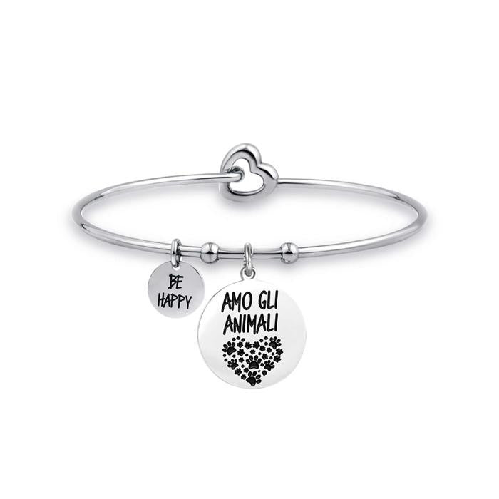 Bracciale In Acciaio Amo Gli Animali