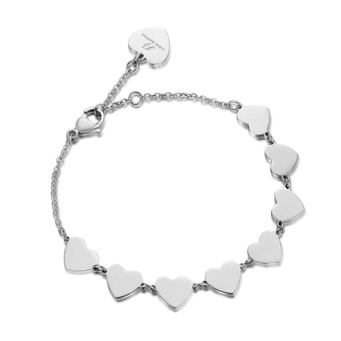 Bracciale In Acciaio Con Cuori