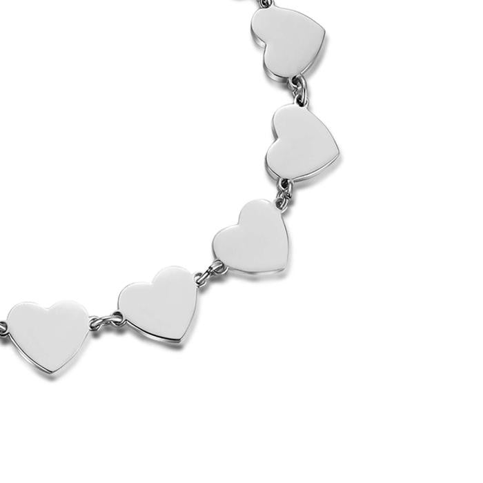 Bracciale In Acciaio Con Cuori