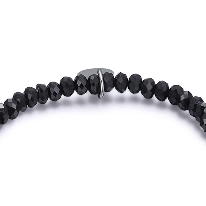 Bracciale Con Cristalli Neri E Mano Di Fatima