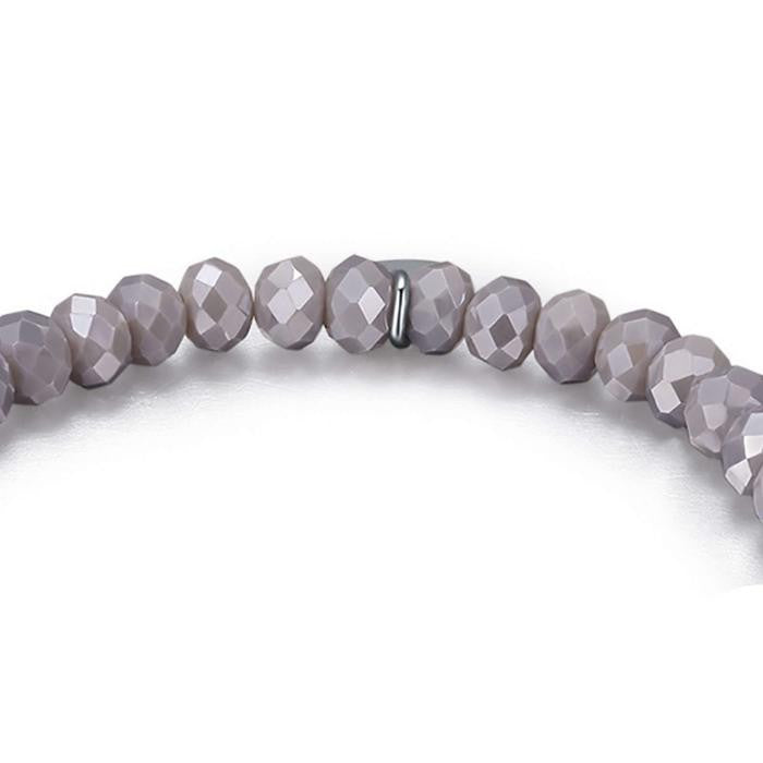 Bracelet avec cristaux gris et infini