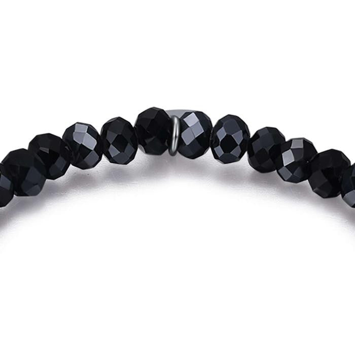 Bracciale Con Cristalli  Neri E Mano Di Fatima