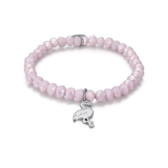 Bracciale Con Cristalli  Rosa E Fenicottero
