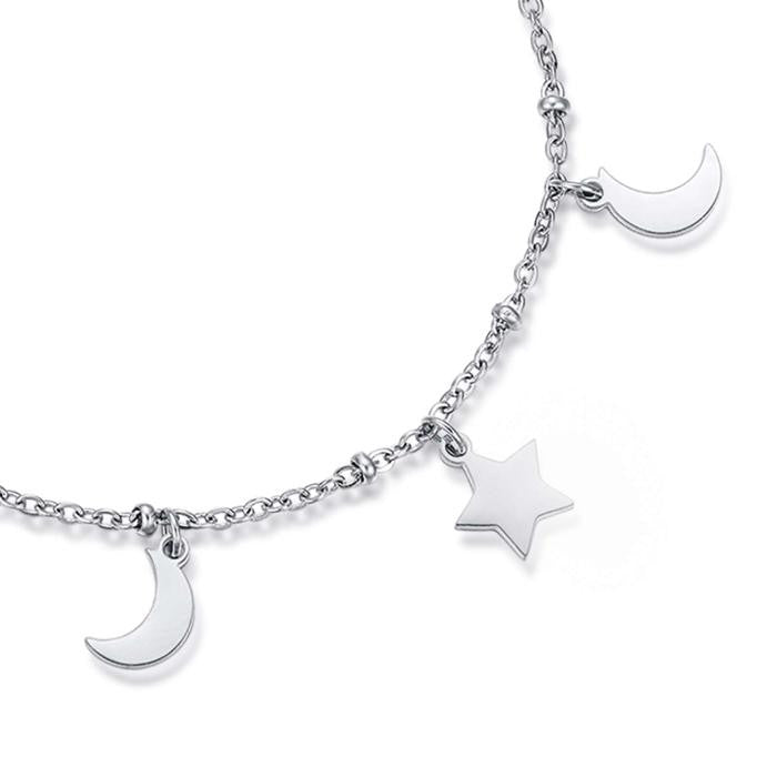 Steel Bracelet With Stars And Moons