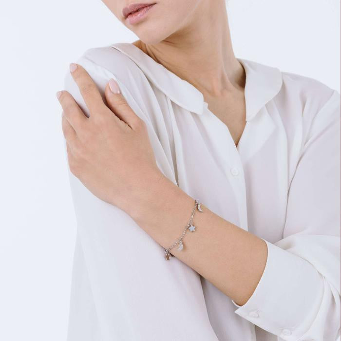 Steel Bracelet With Stars And Moons