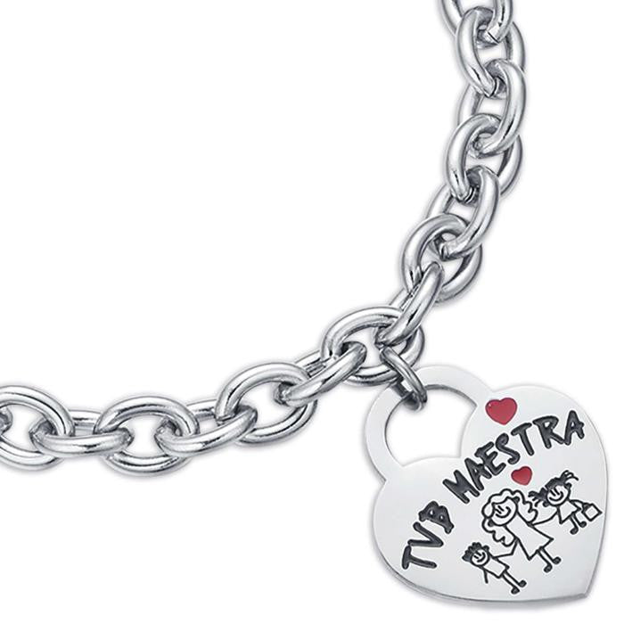 Bracciale In Acciaio Con Cuore Tvb Maestra