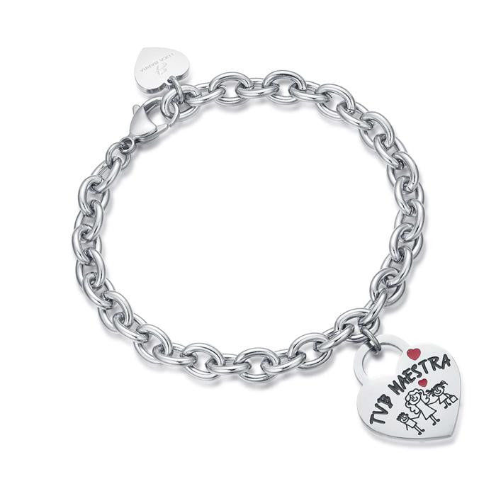 Bracciale In Acciaio Con Cuore Tvb Maestra