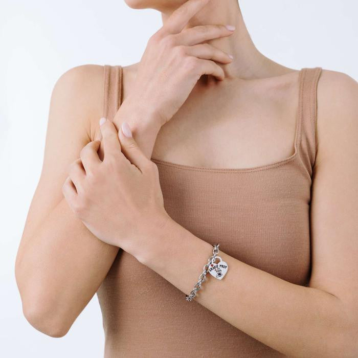 Bracciale In Acciaio Con Cuore Grazie Prof