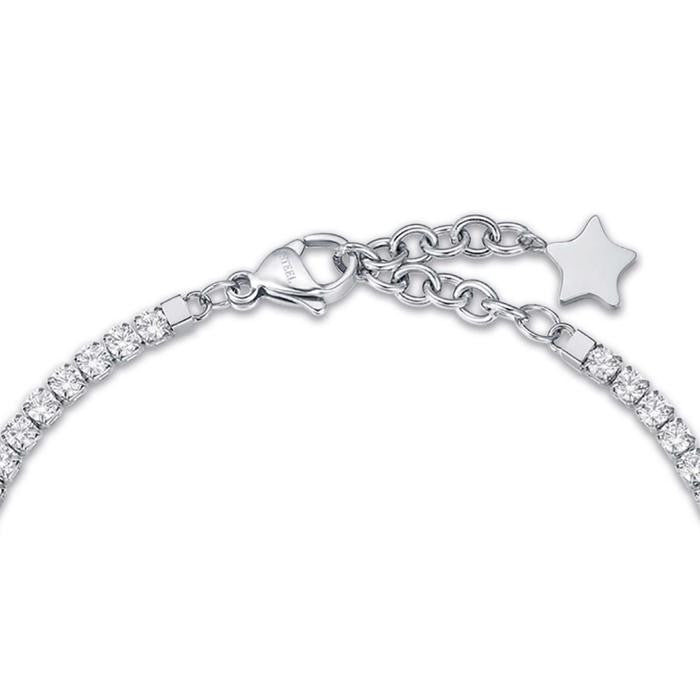 Bracciale In Acciaio Con Stella E Cristalli Bianchi