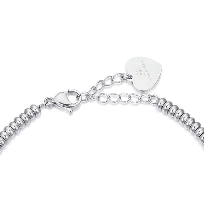 Bracciale In Acciaio Con Farfalla Con Cristalli Bianchi