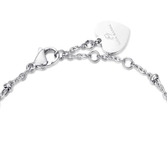 Bracciale In Acciaio Con Farfalle Con Cristalli Bianchi