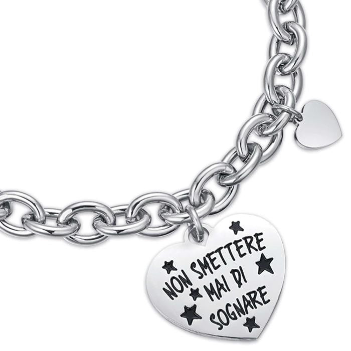 Bracciale In Acciaio Non Smettere Mai Di Sognare