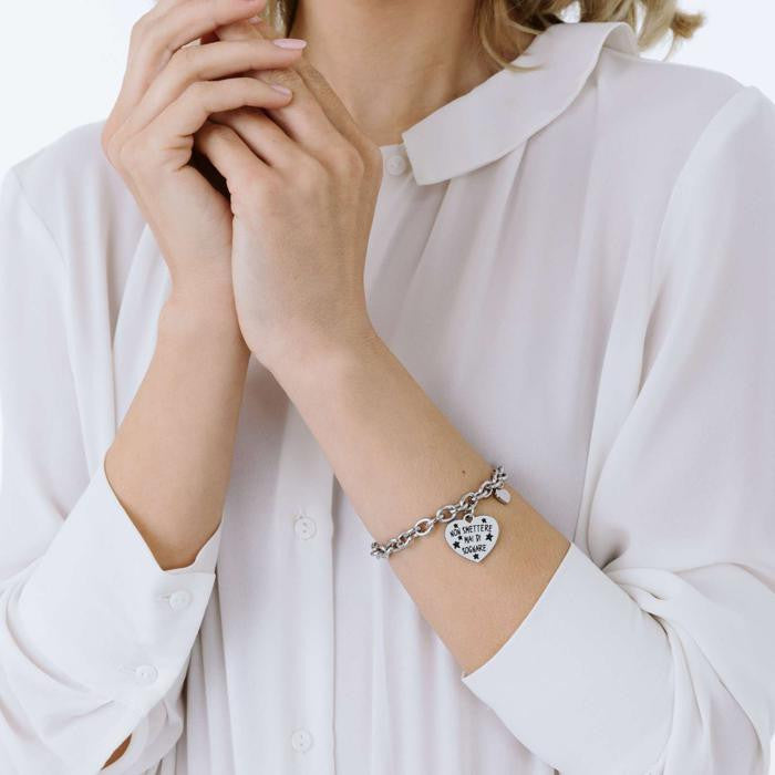 Bracciale In Acciaio Non Smettere Mai Di Sognare