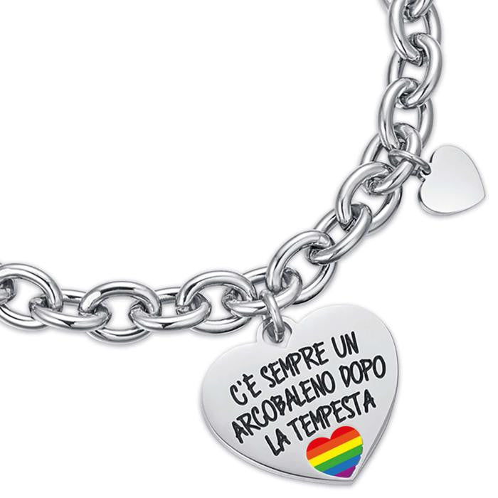 Bracciale In Acciaio C'e' Sempre Un Arcobaleno Dopo La Tempesta