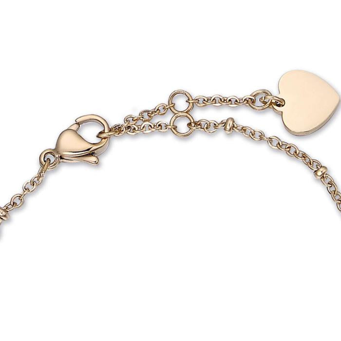 Ip Gold Steel Bracelet With Hearts