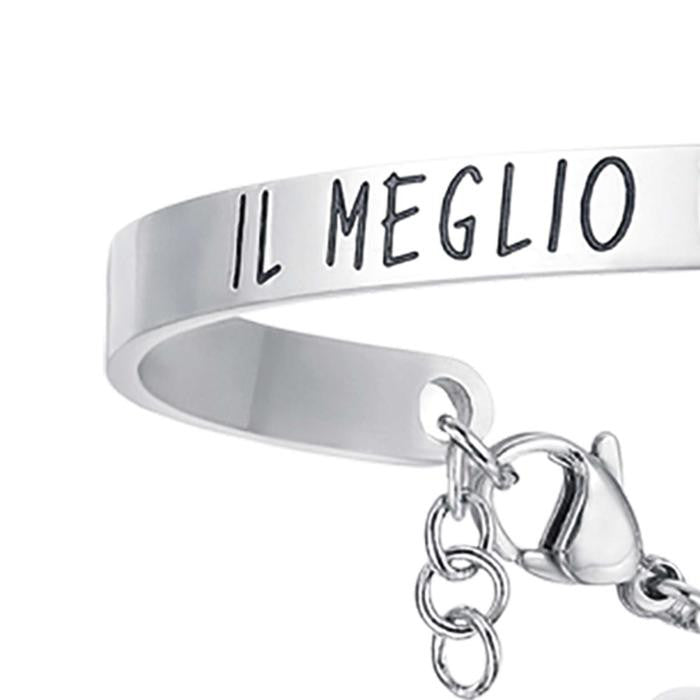 Bracelet en acier avec le meilleur à venir écrit