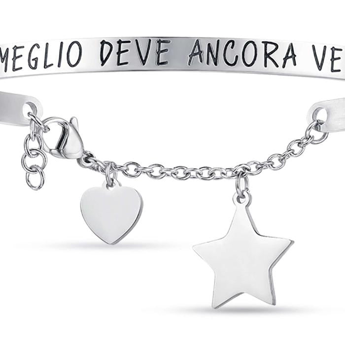 Bracelet en acier avec le meilleur à venir écrit
