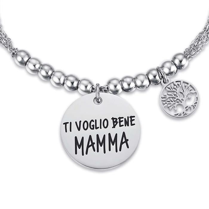 Steel Bracelet I Love You Mom